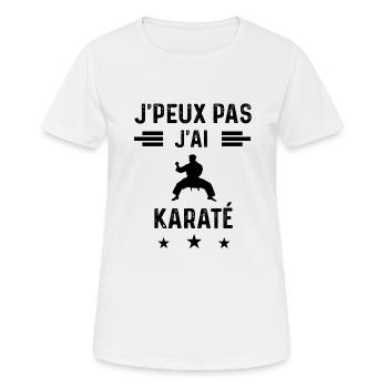 cadeau je peux pas j'ai karaté - T-shirt respirant Femme - blanc - Devant - AI Model Female 172 dark (172cm)