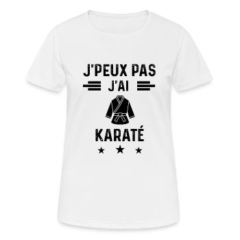 cadeau je peux pas j'ai karaté karategi - T-shirt respirant Femme - blanc - Devant - AI Model Female 172 dark (172cm)