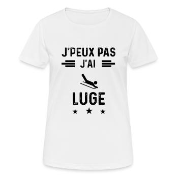 cadeau je peux pas j'ai luge - T-shirt respirant Femme - blanc - Devant - AI Model Female 172 dark (172cm)