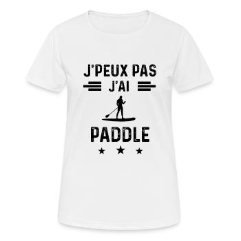 cadeau je peux pas j'ai paddle Stand Up - T-shirt respirant Femme - blanc - Devant - AI Model Female 172 dark (172cm)
