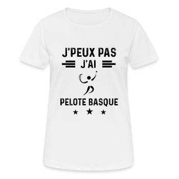 cadeau je peux pas j'ai pelote basque - T-shirt respirant Femme - blanc - Devant - AI Model Female 172 dark (172cm)