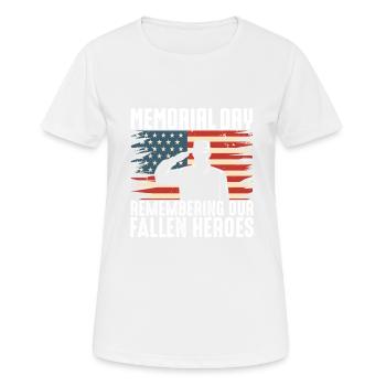 Memorial Day Commemoration of Our Fallen Heroes - Women's Breathable T-Shirt - white - Front - AI Model Female 172 dark (172cm)