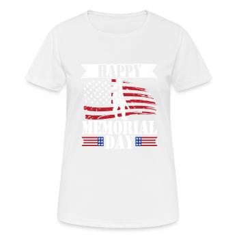 Happy Memorial Day USA American Flag Controversy - Women's Breathable T-Shirt - white - Front - AI Model Female 172 dark (172cm)