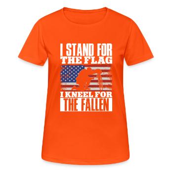 Gedenktag Vierter Juli Veteranen Soldat Patriotisc - Frauen T-Shirt atmungsaktiv - Neonorange - Vorne - AI Model Female 172 dark (172cm)