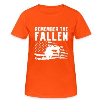 Commémoration du Fallen Memorial Day America - T-shirt respirant Femme - orange néon - Devant - AI Model Female 172 dark (172cm)