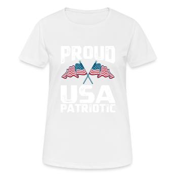 Commemoration Day Fourth of July Proud of the USA Patriotis - Women's Breathable T-Shirt - white - Front - AI Model Female 172 dark (172cm)