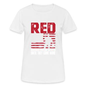 Erinnern Sie sich an alle Einsatzkräfte am Memoria - Frauen T-Shirt atmungsaktiv - Weiß - Vorne - AI Model Female 172 dark (172cm)