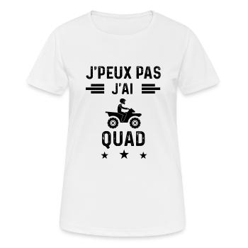 cadeau je peux pas j'ai quad - T-shirt respirant Femme - blanc - Devant - AI Model Female 172 dark (172cm)
