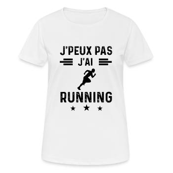 cadeau je peux pas j'ai running - T-shirt respirant Femme - blanc - Devant - AI Model Female 172 dark (172cm)