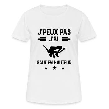 cadeau je peux pas j'ai saut en hauteur - T-shirt respirant Femme - blanc - Devant - AI Model Female 172 dark (172cm)