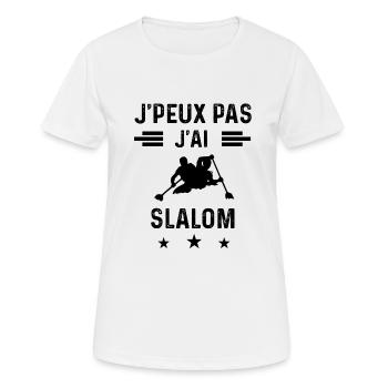 cadeau je peux pas j'ai slalom - T-shirt respirant Femme - blanc - Devant - AI Model Female 172 dark (172cm)