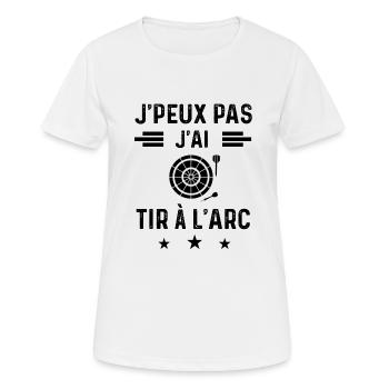 cadeau je peux pas j'ai tir à l'arc - T-shirt respirant Femme - blanc - Devant - AI Model Female 172 dark (172cm)