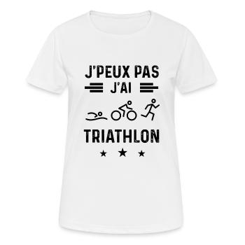cadeau je peux pas j'ai triathlon - T-shirt respirant Femme - blanc - Devant - AI Model Female 172 dark (172cm)