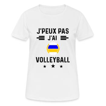 cadeau je peux pas j'ai volleyball - T-shirt respirant Femme - blanc - Devant - AI Model Female 172 dark (172cm)