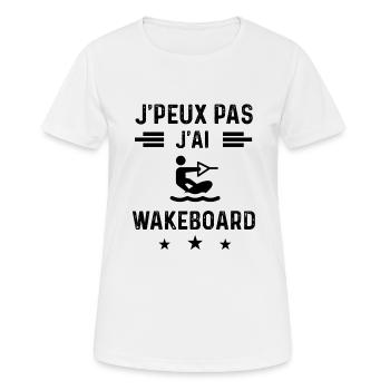 cadeau je peux pas j'ai wakeboard - T-shirt respirant Femme - blanc - Devant - AI Model Female 172 dark (172cm)
