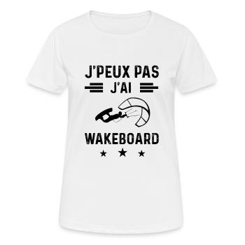 cadeau je peux pas j'ai wakeboard wind surf - T-shirt respirant Femme - blanc - Devant - AI Model Female 172 dark (172cm)
