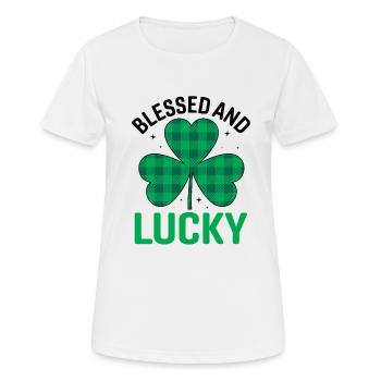 Frohen Saint Patricks Day Regenbogen Gold Kobold - Frauen T-Shirt atmungsaktiv - Weiß - Vorne - AI Model Female 172 dark (172cm)
