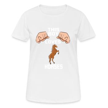 Ce garçon aime les chevaux - T-shirt respirant Femme - blanc - Devant - AI Model Female 172 dark (172cm)