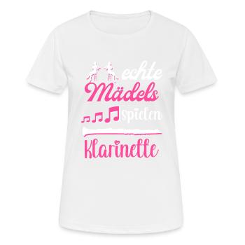 Klarinette Blasmusik Musikverein Orchester Jazz - Frauen T-Shirt atmungsaktiv - Weiß - Vorne - AI Model Female 172 dark (172cm)