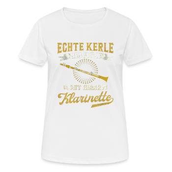 Klarinette Blasmusik Musikverein Orchester Jazz - Frauen T-Shirt atmungsaktiv - Weiß - Vorne - AI Model Female 172 dark (172cm)