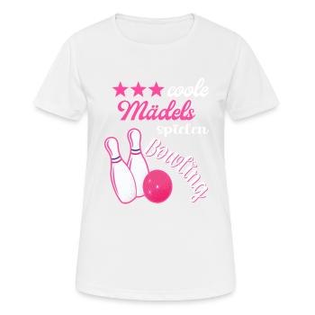 Coole Frauen Spielen Bowling Kegeln Kegelbahn - Frauen T-Shirt atmungsaktiv - Weiß - Vorne - AI Model Female 172 dark (172cm)