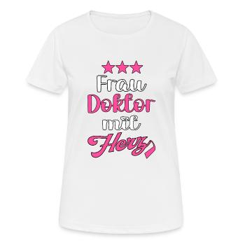 Doktortitel Dissertation Doktorand Doktorgrad - Frauen T-Shirt atmungsaktiv - Weiß - Vorne - AI Model Female 172 dark (172cm)