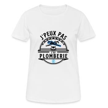 Plomberie - T-shirt respirant Femme - blanc - Devant - AI Model Female 172 dark (172cm)