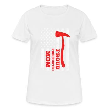 Fière pompière Mama USA Flag Mother Firew - T-shirt respirant Femme - blanc - Devant - AI Model Female 172 dark (172cm)