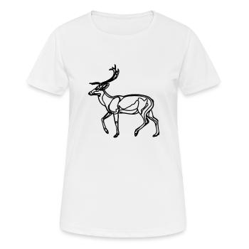 Drawing of the deer - Women's Breathable T-Shirt - white - Front - AI Model Female 172 dark (172cm)