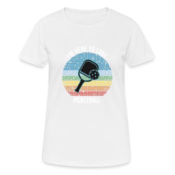 Je suis ici pour aimer le pickleball - T-shirt respirant Femme - blanc - Devant - AI Model Female 172 dark (172cm)