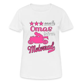 Motorrad Frauen Motorradfahrerin Bikerin - Frauen T-Shirt atmungsaktiv - Weiß - Vorne - AI Model Female 172 dark (172cm)