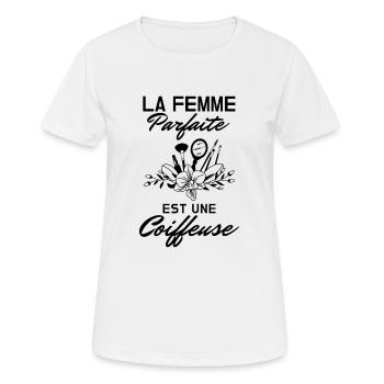 La femme parfaite est une coiffeuse 1 - T-shirt respirant Femme - blanc - Devant - AI Model Female 172 dark (172cm)