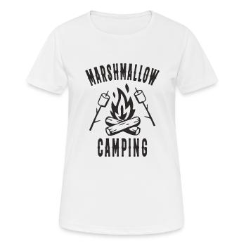 Marshmallow Camping Grillades Camping - T-shirt respirant Femme - blanc - Devant - AI Model Female 172 dark (172cm)