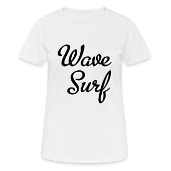 Wave Surf - Frauen T-Shirt atmungsaktiv - Weiß - Vorne - AI Model Female 172 dark (172cm)