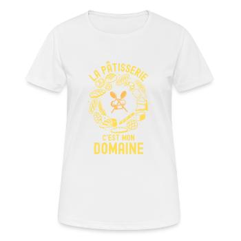 La pâtisserie c est mon domaine 1 - T-shirt respirant Femme - blanc - Devant - AI Model Female 172 dark (172cm)
