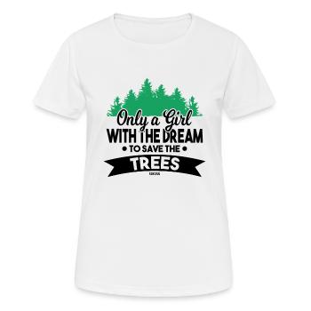 Mädchen mit dem Traum Bäume zu retten - Frauen T-Shirt atmungsaktiv - Weiß - Vorne - AI Model Female 172 dark (172cm)