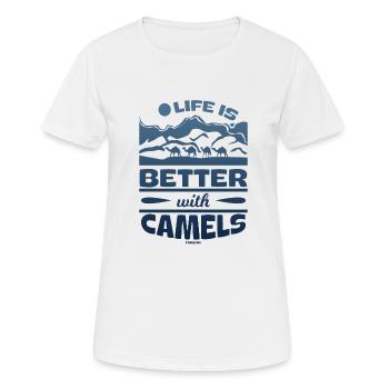 Life Is Better With Camels - Frauen T-Shirt atmungsaktiv - Weiß - Vorne - AI Model Female 172 dark (172cm)