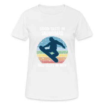 Good Taste In Snowboard Bad Taste Im Men - Frauen T-Shirt atmungsaktiv - Weiß - Vorne - AI Model Female 172 dark (172cm)