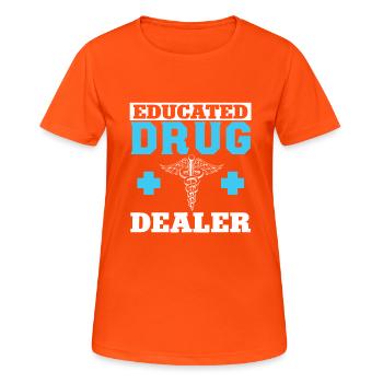 Trained drug dealer Pharmacist Pharmacy Ph - Women's Breathable T-Shirt - neon orange - Front - AI Model Female 172 dark (172cm)