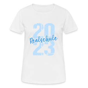Realschule bestanden Realschulabschluss 2023 - Frauen T-Shirt atmungsaktiv - Weiß - Vorne - AI Model Female 172 dark (172cm)