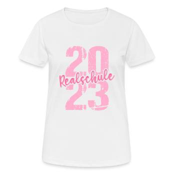 Realschule bestanden Realschulabschluss 2023 - Frauen T-Shirt atmungsaktiv - Weiß - Vorne - AI Model Female 172 dark (172cm)