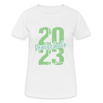 Realschule bestanden Realschulabschluss 2023 - Frauen T-Shirt atmungsaktiv - Weiß - Vorne - AI Model Female 172 dark (172cm)