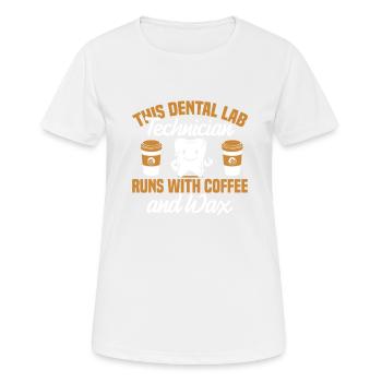 Technicien dentaire Café & Cire Technicien dentaire Dentiste - T-shirt respirant Femme - blanc - Devant - AI Model Female 172 dark (172cm)