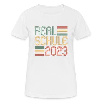 Realschule bestanden Realschulabschluss 2023 - Frauen T-Shirt atmungsaktiv - Weiß - Vorne - AI Model Female 172 dark (172cm)