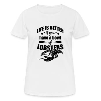 Hummer Lobster Krebstier Meeresfrüchte - Frauen T-Shirt atmungsaktiv - Weiß - Vorne - AI Model Female 172 dark (172cm)