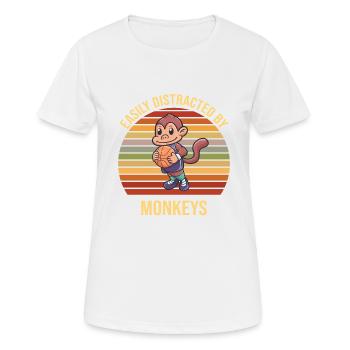 Affe Basketball Basketballspieler Äffchen - Frauen T-Shirt atmungsaktiv - Weiß - Vorne - AI Model Female 172 dark (172cm)