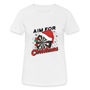 Dartscheibe Santa Hat Weihnachten Cool Sport X-Mas H - Frauen T-Shirt atmungsaktiv - Weiß - Vorne - AI Model Female 172 dark (172cm)