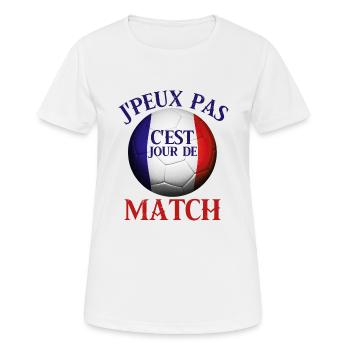 Jour de match - T-shirt respirant Femme - blanc - Devant - AI Model Female 172 dark (172cm)