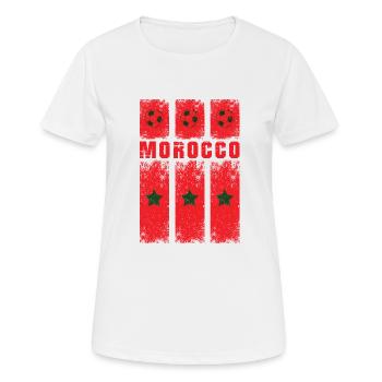 Morocco Morocco Football Team - Women's Breathable T-Shirt - white - Front - AI Model Female 172 dark (172cm)
