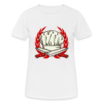 Chef de cuisine Chef amateur Chef Chef - T-shirt respirant Femme - blanc - Devant - AI Model Female 172 dark (172cm)